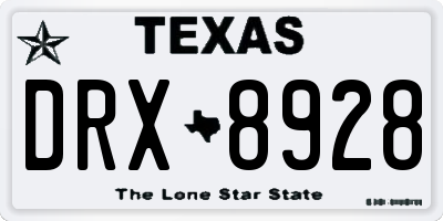 TX license plate DRX8928