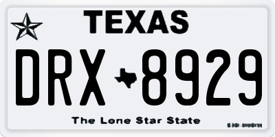 TX license plate DRX8929