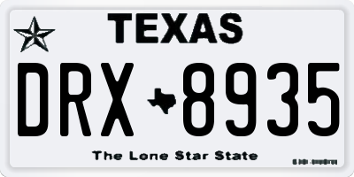 TX license plate DRX8935