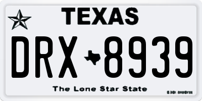 TX license plate DRX8939