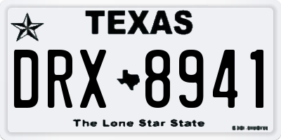 TX license plate DRX8941