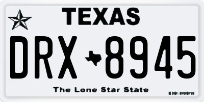TX license plate DRX8945