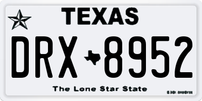 TX license plate DRX8952