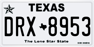 TX license plate DRX8953