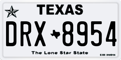 TX license plate DRX8954