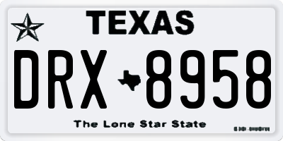 TX license plate DRX8958
