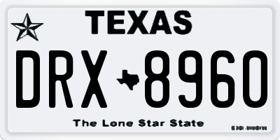 TX license plate DRX8960