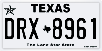 TX license plate DRX8961