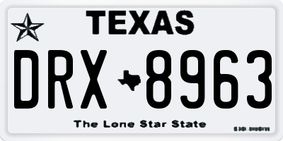 TX license plate DRX8963