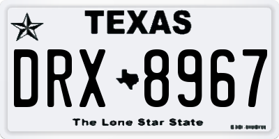 TX license plate DRX8967