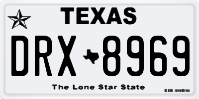 TX license plate DRX8969