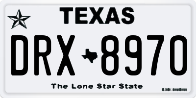 TX license plate DRX8970