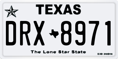 TX license plate DRX8971