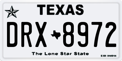 TX license plate DRX8972