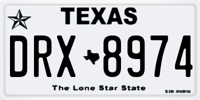 TX license plate DRX8974