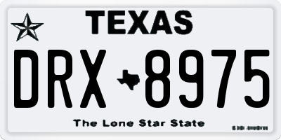 TX license plate DRX8975
