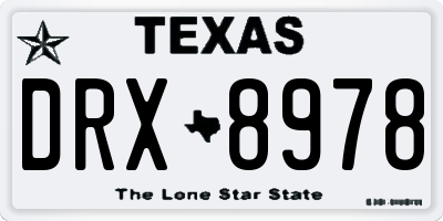 TX license plate DRX8978