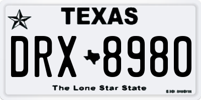 TX license plate DRX8980
