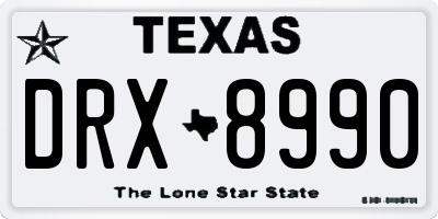 TX license plate DRX8990