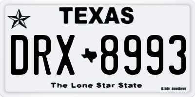 TX license plate DRX8993