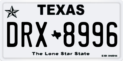TX license plate DRX8996