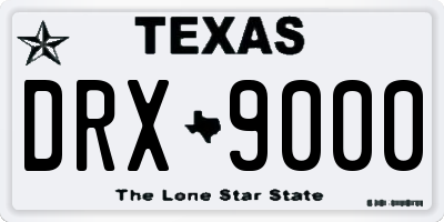 TX license plate DRX9000