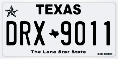 TX license plate DRX9011