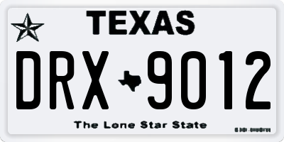 TX license plate DRX9012