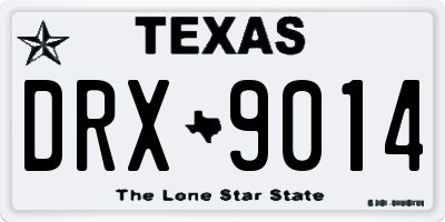 TX license plate DRX9014