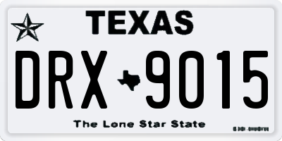 TX license plate DRX9015