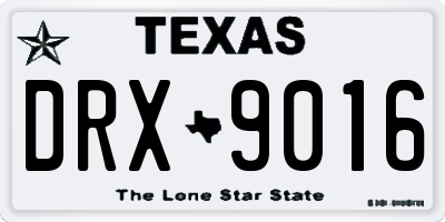 TX license plate DRX9016