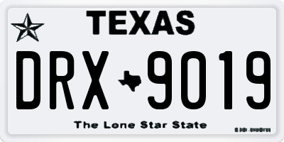 TX license plate DRX9019