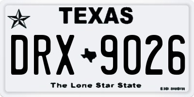 TX license plate DRX9026