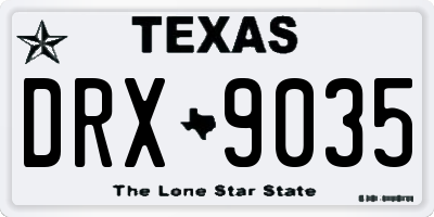 TX license plate DRX9035