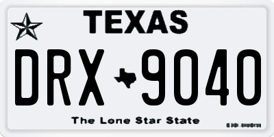 TX license plate DRX9040