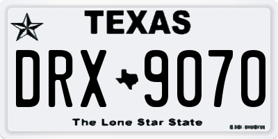 TX license plate DRX9070