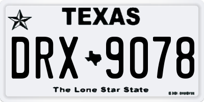 TX license plate DRX9078