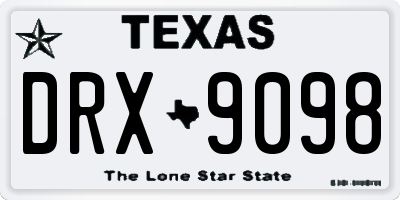 TX license plate DRX9098