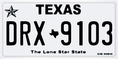 TX license plate DRX9103