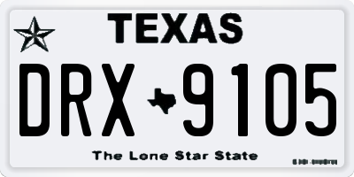 TX license plate DRX9105