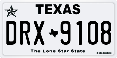 TX license plate DRX9108