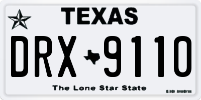 TX license plate DRX9110