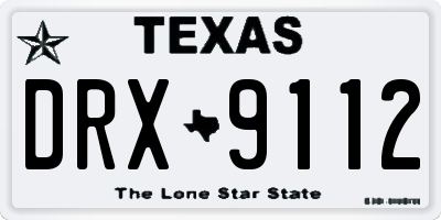 TX license plate DRX9112