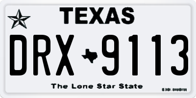 TX license plate DRX9113