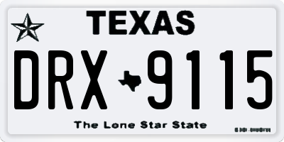 TX license plate DRX9115