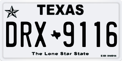TX license plate DRX9116