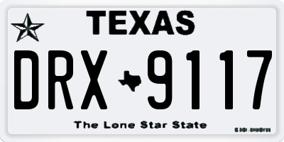 TX license plate DRX9117