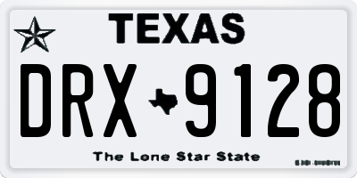 TX license plate DRX9128