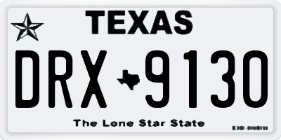 TX license plate DRX9130