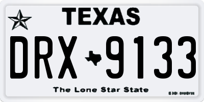 TX license plate DRX9133